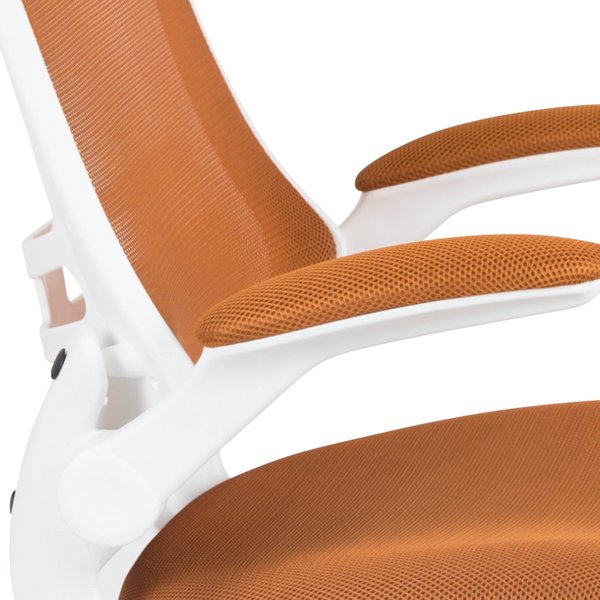 Desk Chair, Mesh, Tan Mesh/White Frame