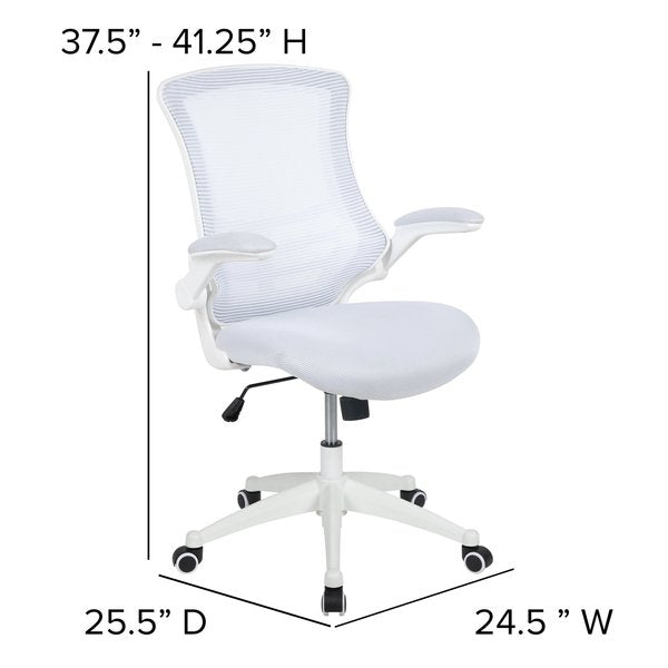 Desk Chair, Mesh, White Mesh/White Frame