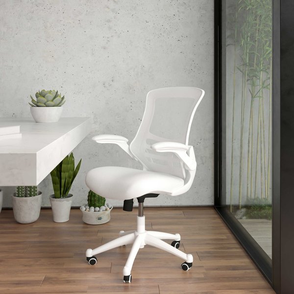 Desk Chair, Mesh, White Mesh/White Frame