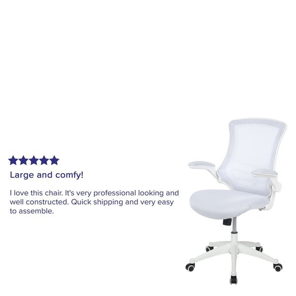Desk Chair, Mesh, White Mesh/White Frame