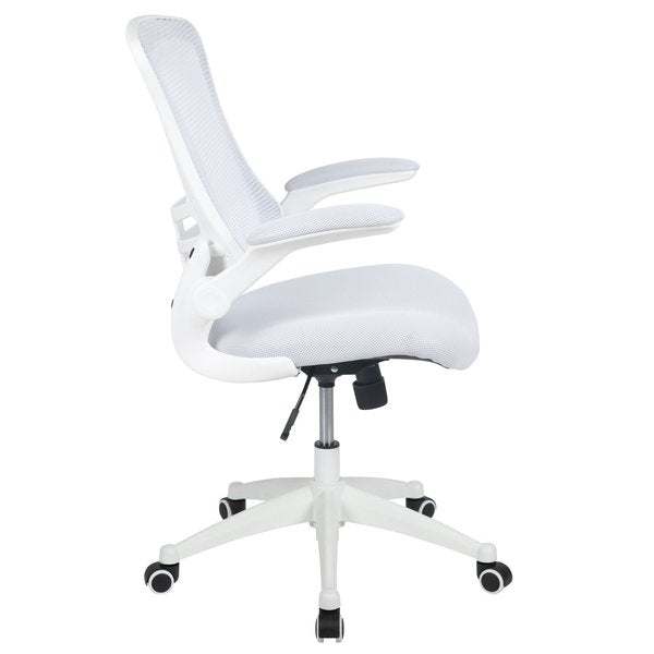 Desk Chair, Mesh, White Mesh/White Frame
