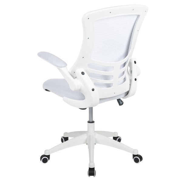 Desk Chair, Mesh, White Mesh/White Frame