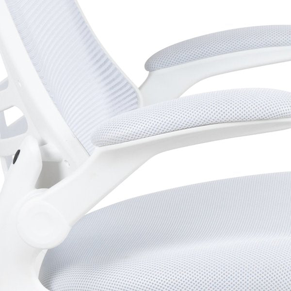 Desk Chair, Mesh, White Mesh/White Frame