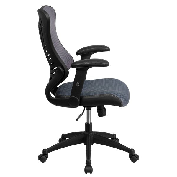 Executive Chair, Mesh, 21 3/4- Height, Padded, Gray Mesh