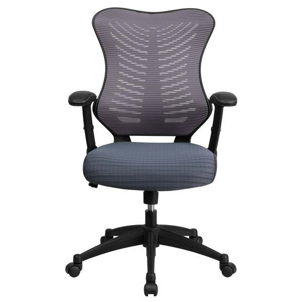 Executive Chair, Mesh, 21 3/4- Height, Padded, Gray Mesh
