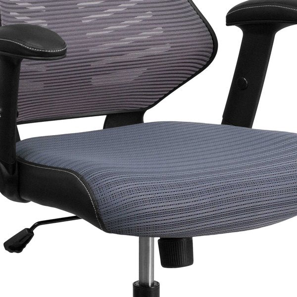 Executive Chair, Mesh, 21 3/4- Height, Padded, Gray Mesh
