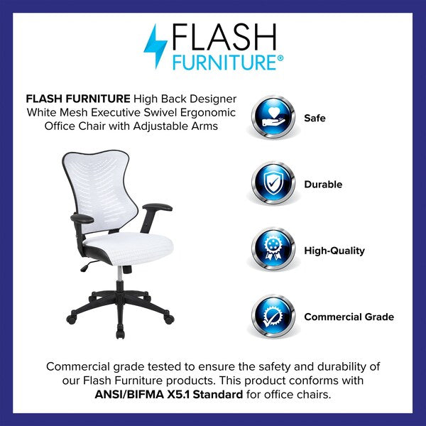 White Mesh High Back Chair