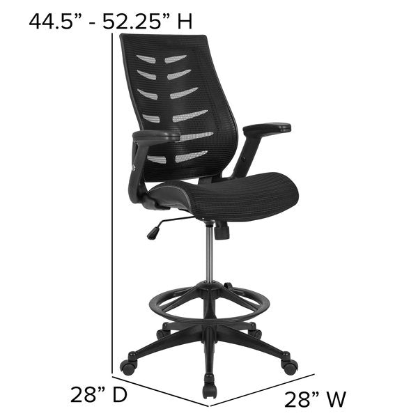 Drafting Chair, Mesh, Black