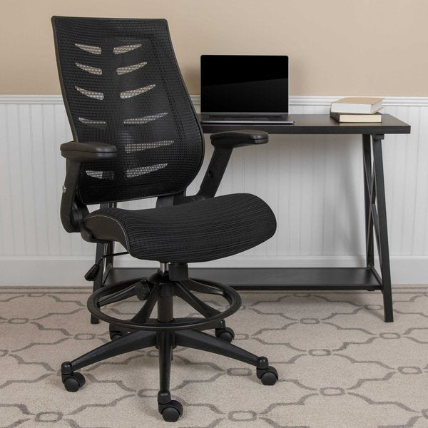 Drafting Chair, Mesh, Black
