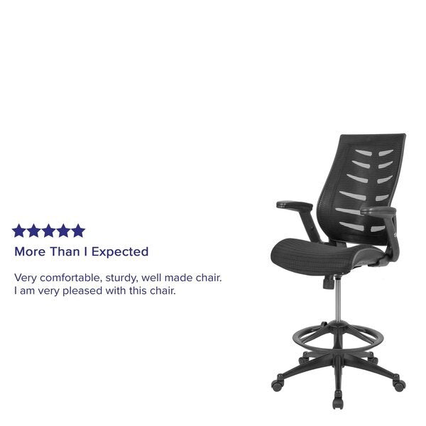 Drafting Chair, Mesh, Black