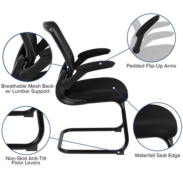 Black Mesh Sled Base Side Reception Chai