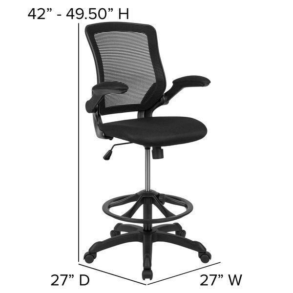 Drafting Chair, Mesh, Black