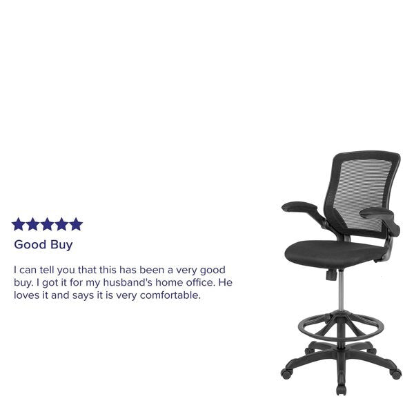 Drafting Chair, Mesh, Black