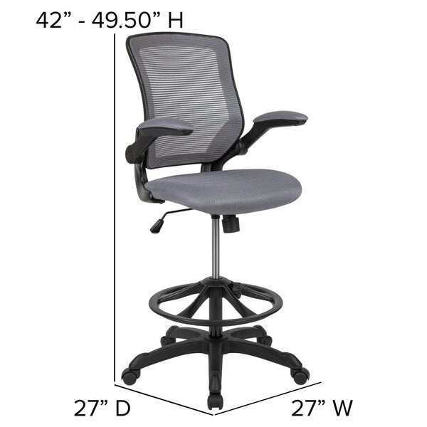 Drafting Chair, Mesh, Dark Gray