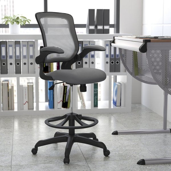 Drafting Chair, Mesh, Dark Gray
