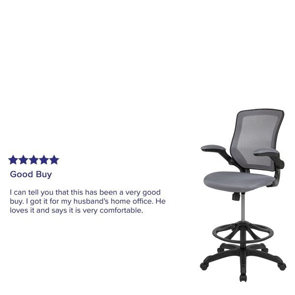 Drafting Chair, Mesh, Dark Gray