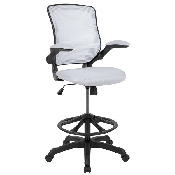 Drafting Chair, Mesh, White