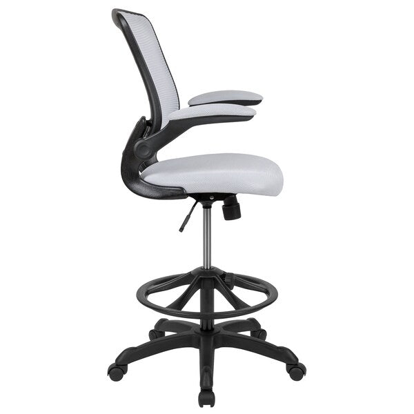 Drafting Chair, Mesh, White