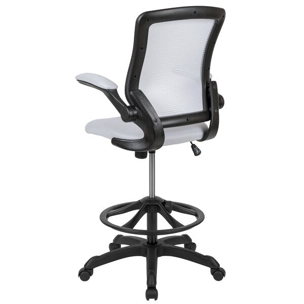 Drafting Chair, Mesh, White