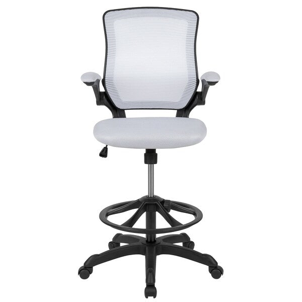 Drafting Chair, Mesh, White