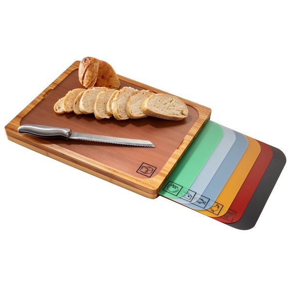 Cutting Board, Bamboo Wood, 7 Color Coded