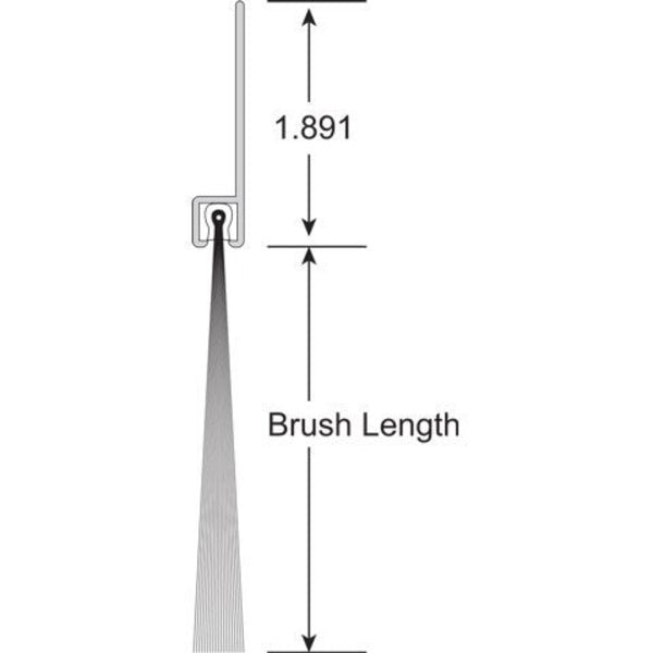 Brushseal, SD, Nylon, 2-in Straight Holder, 3-in Brush, 94-in.