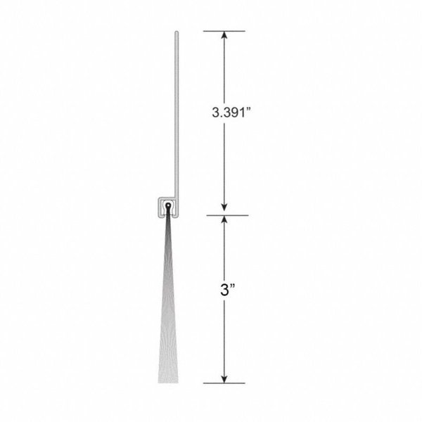 Brushseal, Polyp., 3-in Straight Holder, 3-in Brush, 94-in.