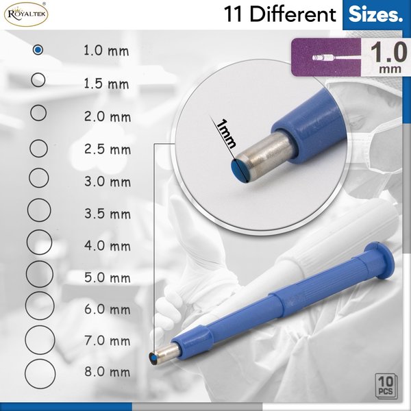 Disposable Biopsy Punch, Size 1.0mm, PK10