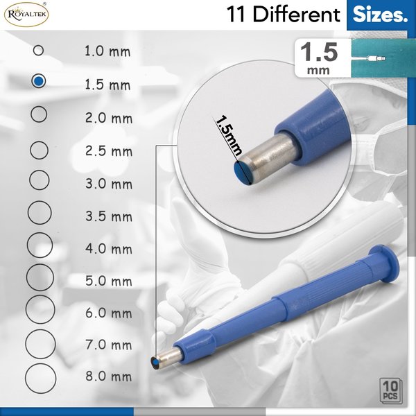 Disposable Biopsy Punch, Size 1.5mm, PK10
