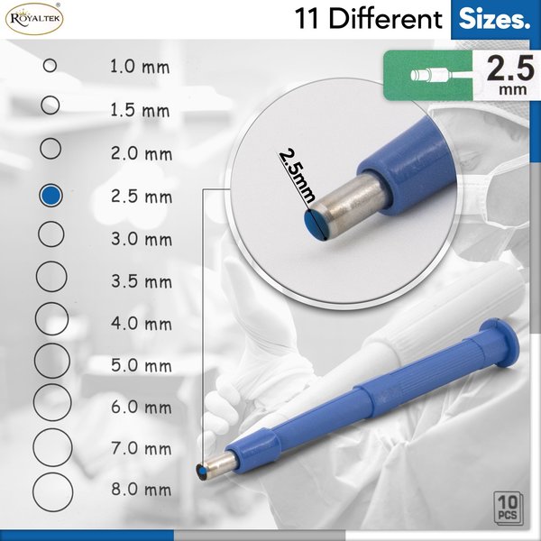 Disposable Biopsy Punch, Size 2.5mm, PK10