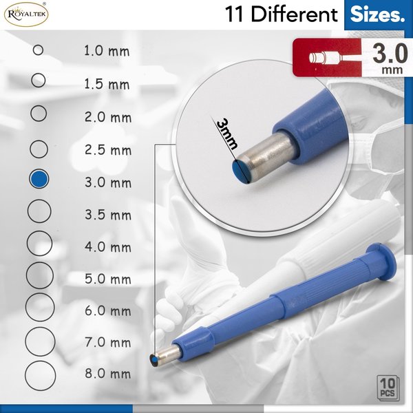 Disposable Biopsy Punch, Size 3.0mm, PK10