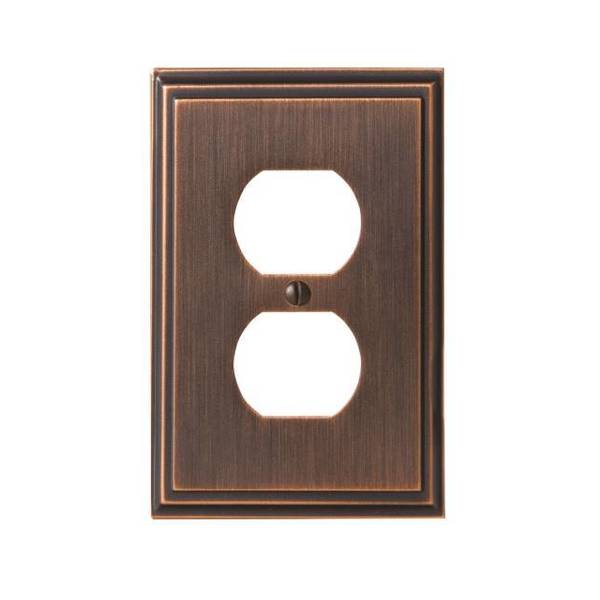 Mulholland 1 Receptacle Wall Plates, Number of Gangs: 1 Zinc, Oil Rubbed Bronze Finish