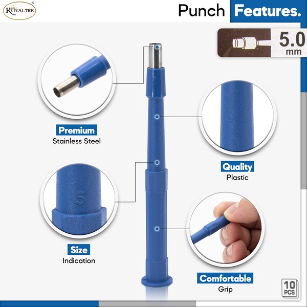 Disposable Biopsy Punch, Size 5.0mm, PK10
