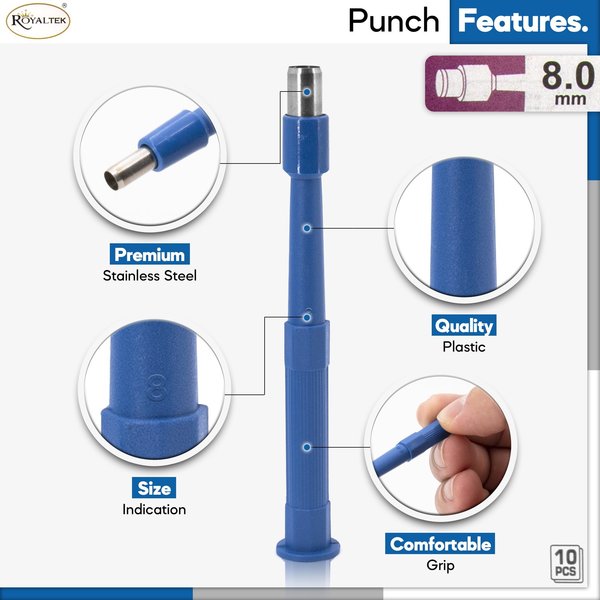 Disposable Biopsy Punch, Size 8.0mm, PK10