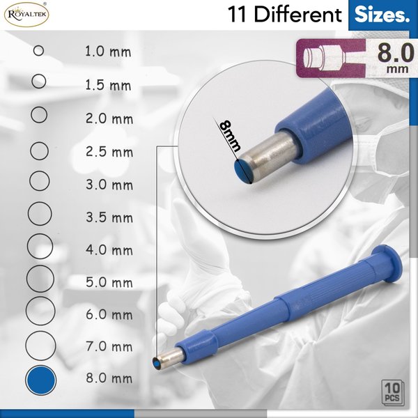 Disposable Biopsy Punch, Size 8.0mm, PK10
