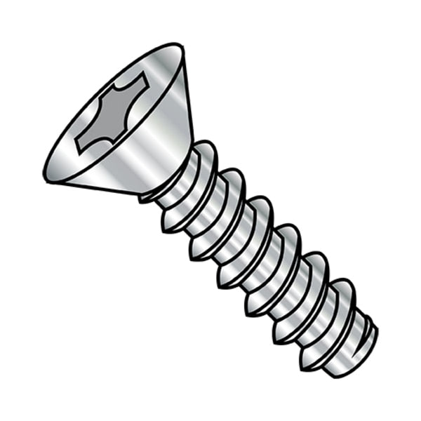 Self-Drilling Screw, #8-18 x 5/8 in, Plain 18-8 Stainless Steel Flat Head Phillips Drive, 5000 PK