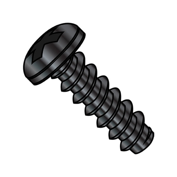 Self-Drilling Screw, #8-18 x 1 in, Black Oxide Steel Pan Head Phillips Drive, 5000 PK
