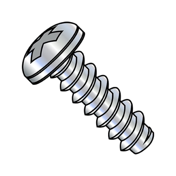 Self-Drilling Screw, #10-16 x 1/4 in, Zinc Plated Steel Pan Head Phillips Drive, 10000 PK