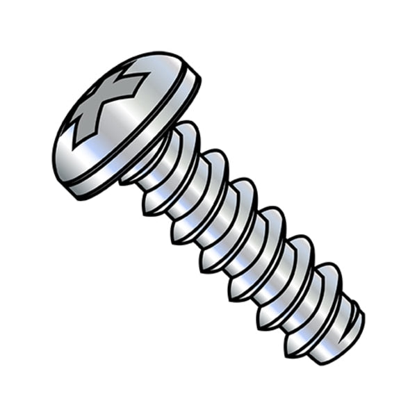 Self-Drilling Screw, #6-20 x 7/16 in, Zinc Plated Steel Pan Head Phillips Drive, 10000 PK