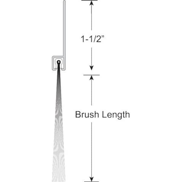 Brushseal, Polyp., 1-1/2-in Straight Holder, 2-in Brush, 94-in.