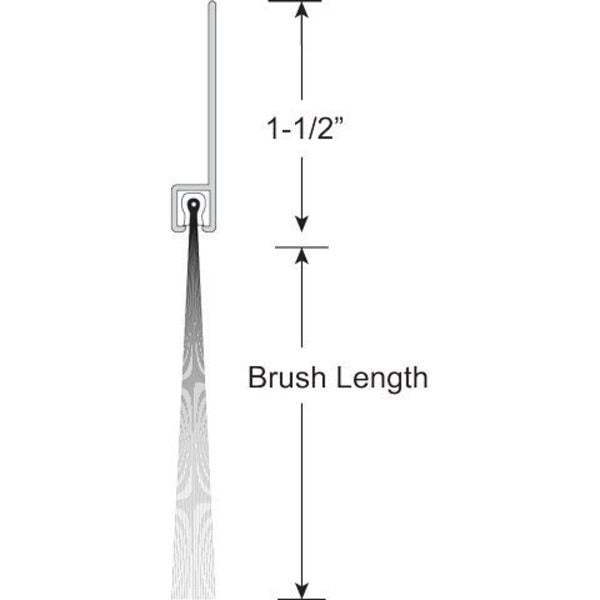 Brushseal, Polyp., 1-1/2-in Straight Holder, 1-1/2-in Brush, 94-in.