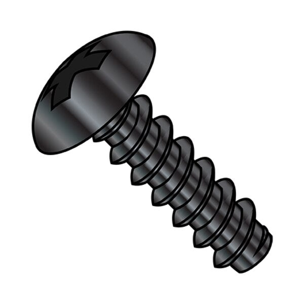 Self-Drilling Screw, #8-18 x 3/8 in, Black Oxide Steel Truss Head Phillips Drive, 10000 PK
