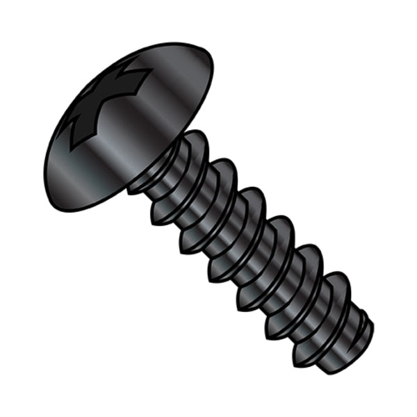 Self-Drilling Screw, #8-18 x 1/2 in, Black Oxide Steel Truss Head Phillips Drive, 10000 PK