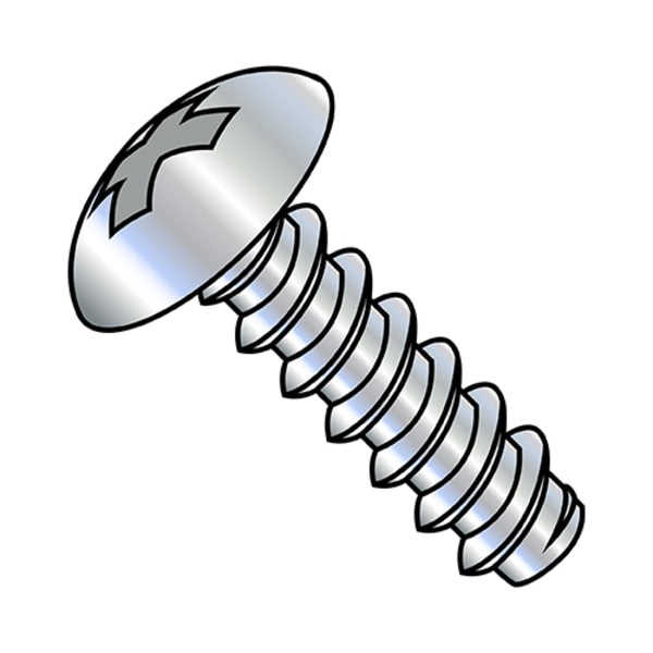 Self-Drilling Screw, #10-16 x 3/4 in, Zinc Plated Steel Truss Head Phillips Drive, 6000 PK