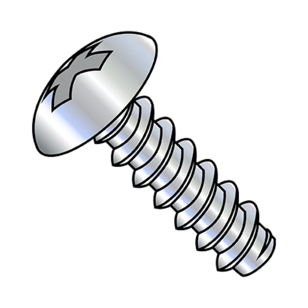 Self-Drilling Screw, #8-18 x 1 in, Zinc Plated Steel Truss Head Phillips Drive, 5000 PK