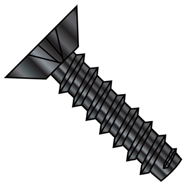 Sheet Metal Screw, #4-24 x 3/16 in, Zinc Plated Steel Flat Head Phillips Drive, 10000 PK