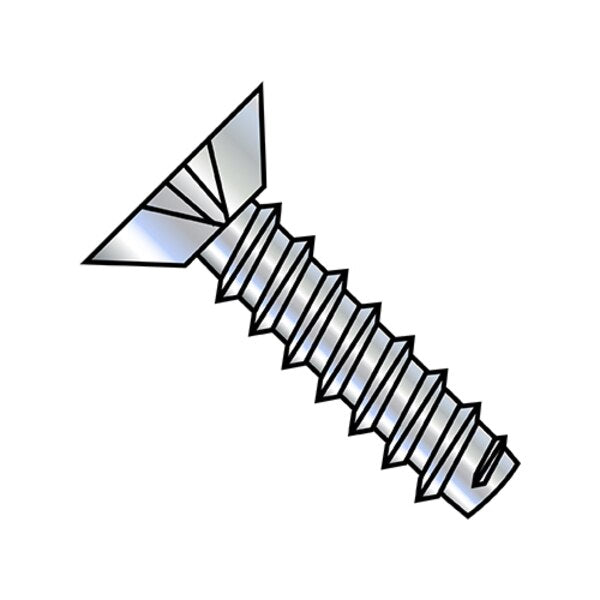 Self-Drilling Screw, #6-20 x 5/16 in, Zinc Plated Steel Flat Head Phillips Drive, 10000 PK