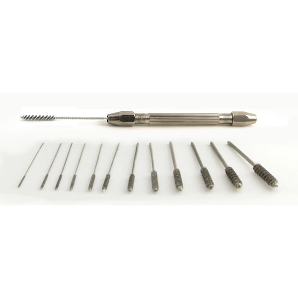 81AKIT Miniature Stainless Steel Deburring Brush Kit-Inch Sizes (12 Per Pack)