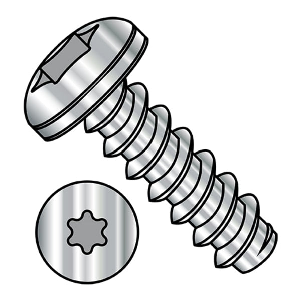 Self-Drilling Screw, #10-16 x 3/8 in, Plain 18-8 Stainless Steel Pan Head Torx Drive, 4000 PK