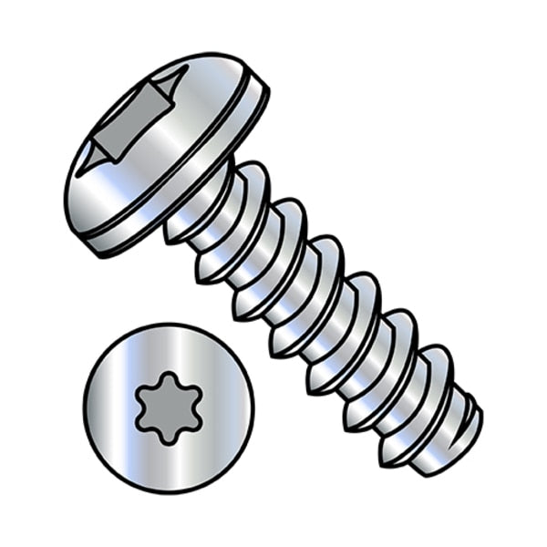 Self-Drilling Screw, #8-18 x 1/2 in, Zinc Plated Steel Pan Head Torx Drive, 10000 PK